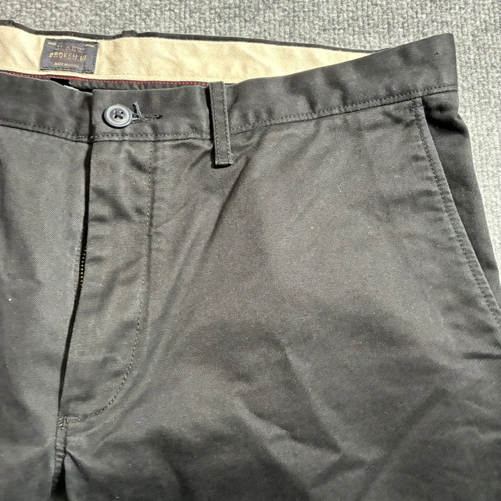 J.Crew 484 Slim Fit‎ Broken-In Chino Pants Mens 36x32 Black Good Cotton Twill